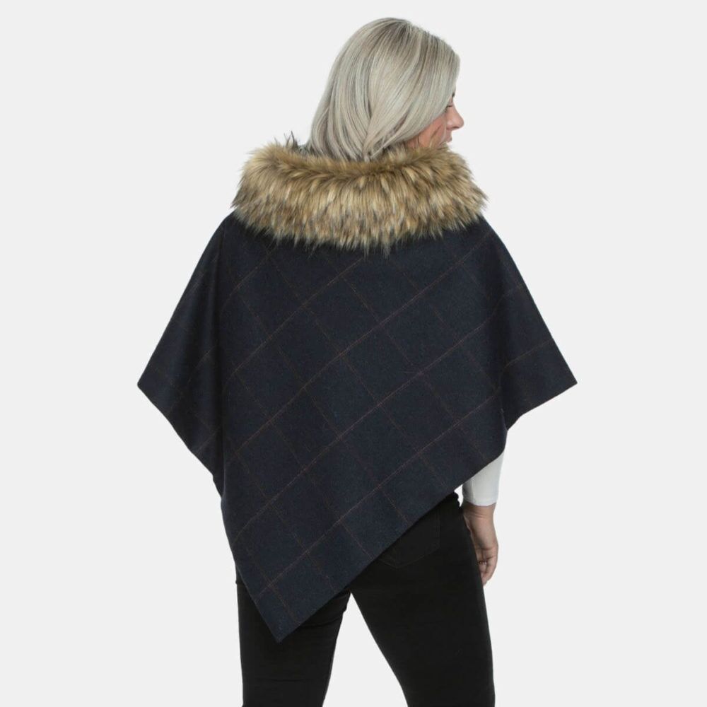 Eleanor Shorter Faux-Fur Collar Cape
