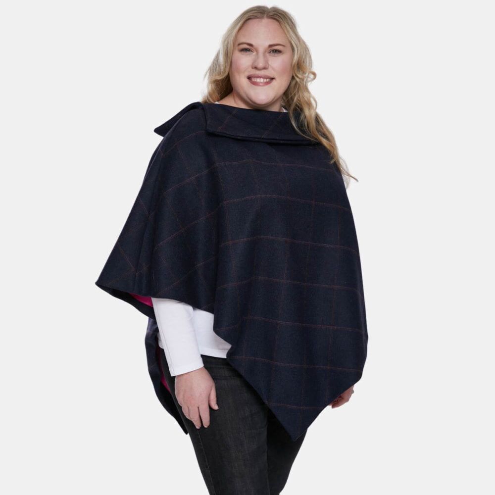 Eleanor Curvy Cape Tweed Collar Cape