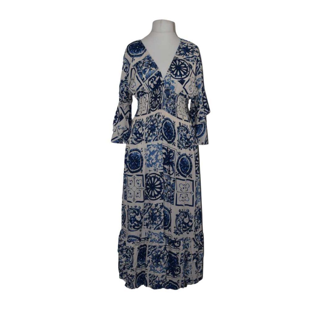 Navy Long Sleeve Midi Dress