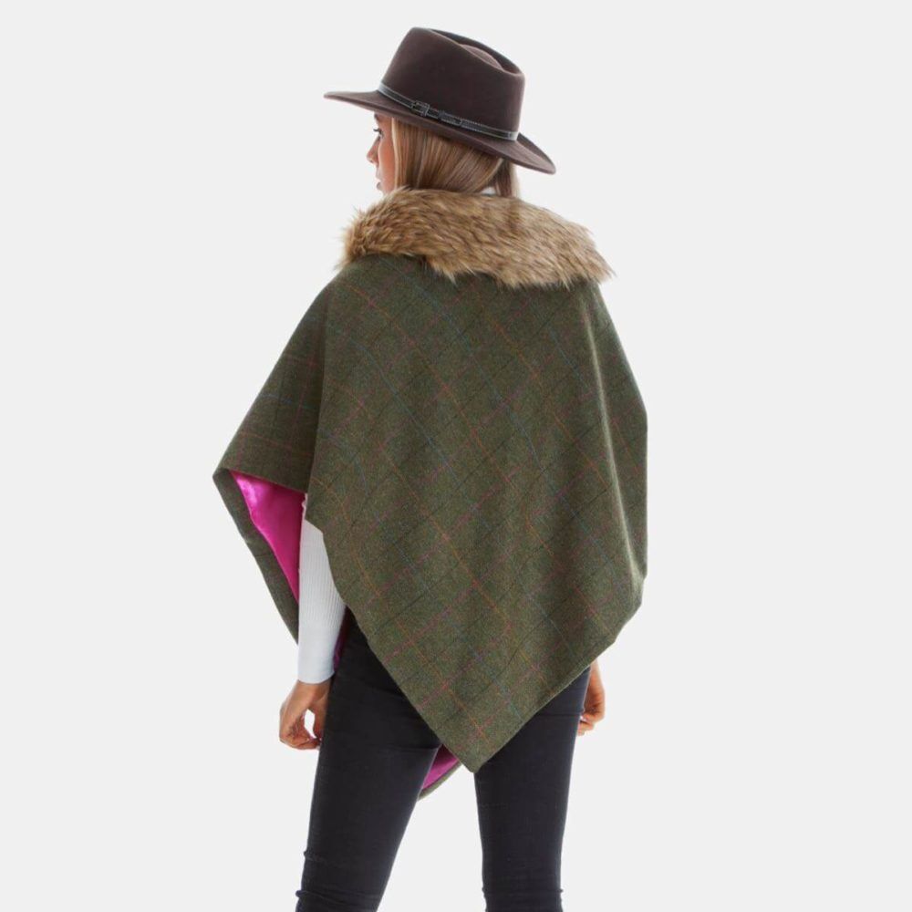 Georgina Regular Faux-Fur Collar Cape
